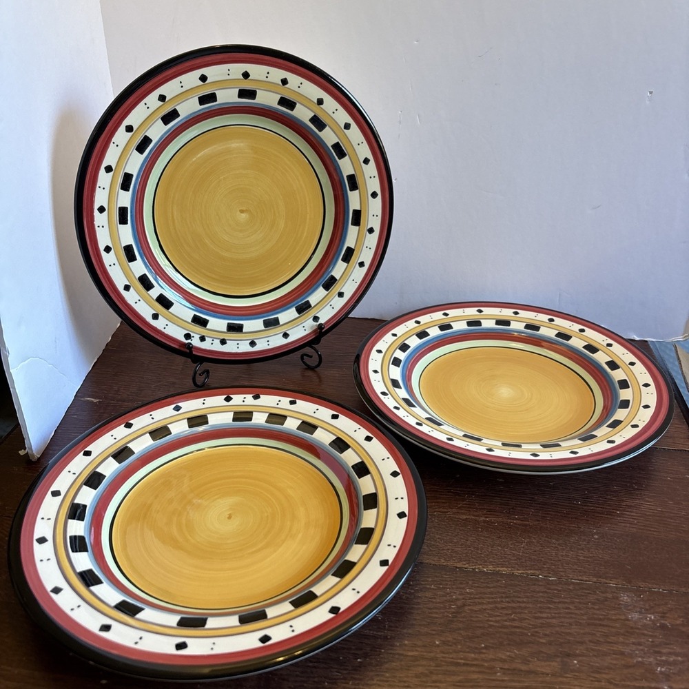 Set Of 3 Philippe Richard Hand Painted‎ Timberland Plates 11" Dinner READ MORE